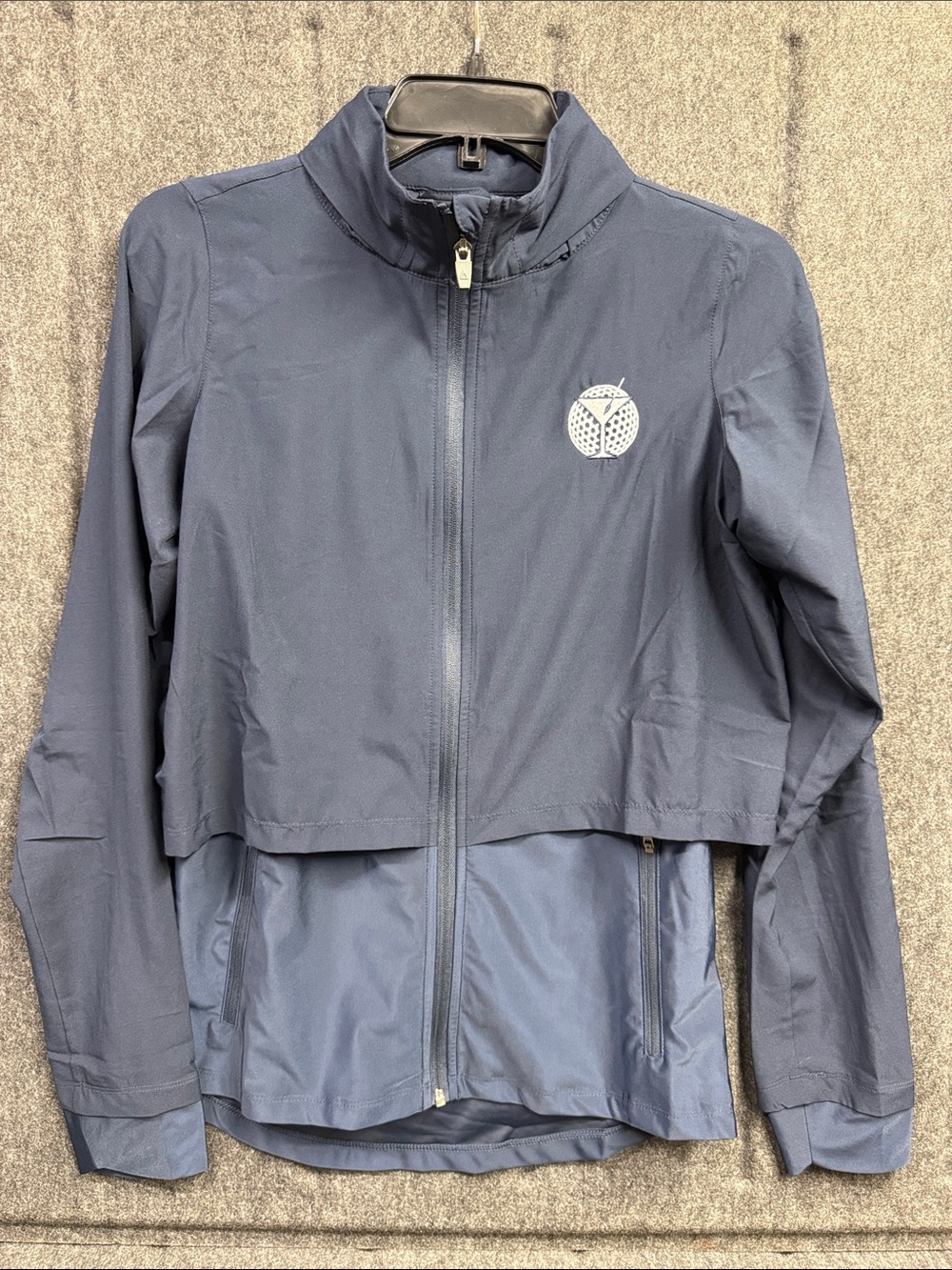 Ahead Women's Navy Zip-Front Utility Golf Jacket with Stand Collar